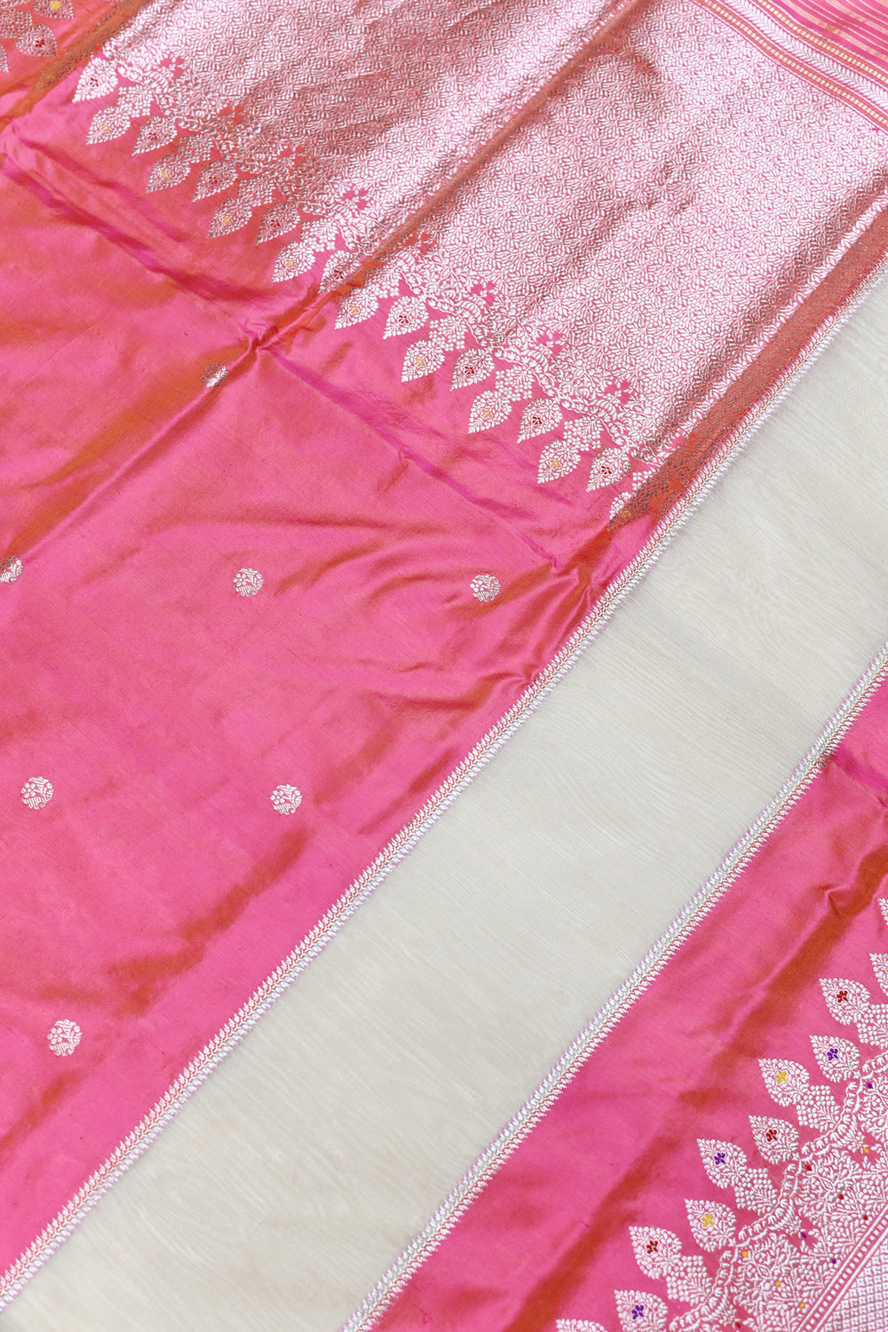 Handwoven Pink Kadhwa Banarasi Katan Silk Saree
