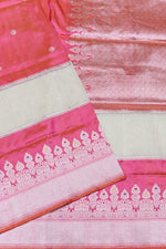Handwoven Pink Kadhwa Banarasi Katan Silk Saree