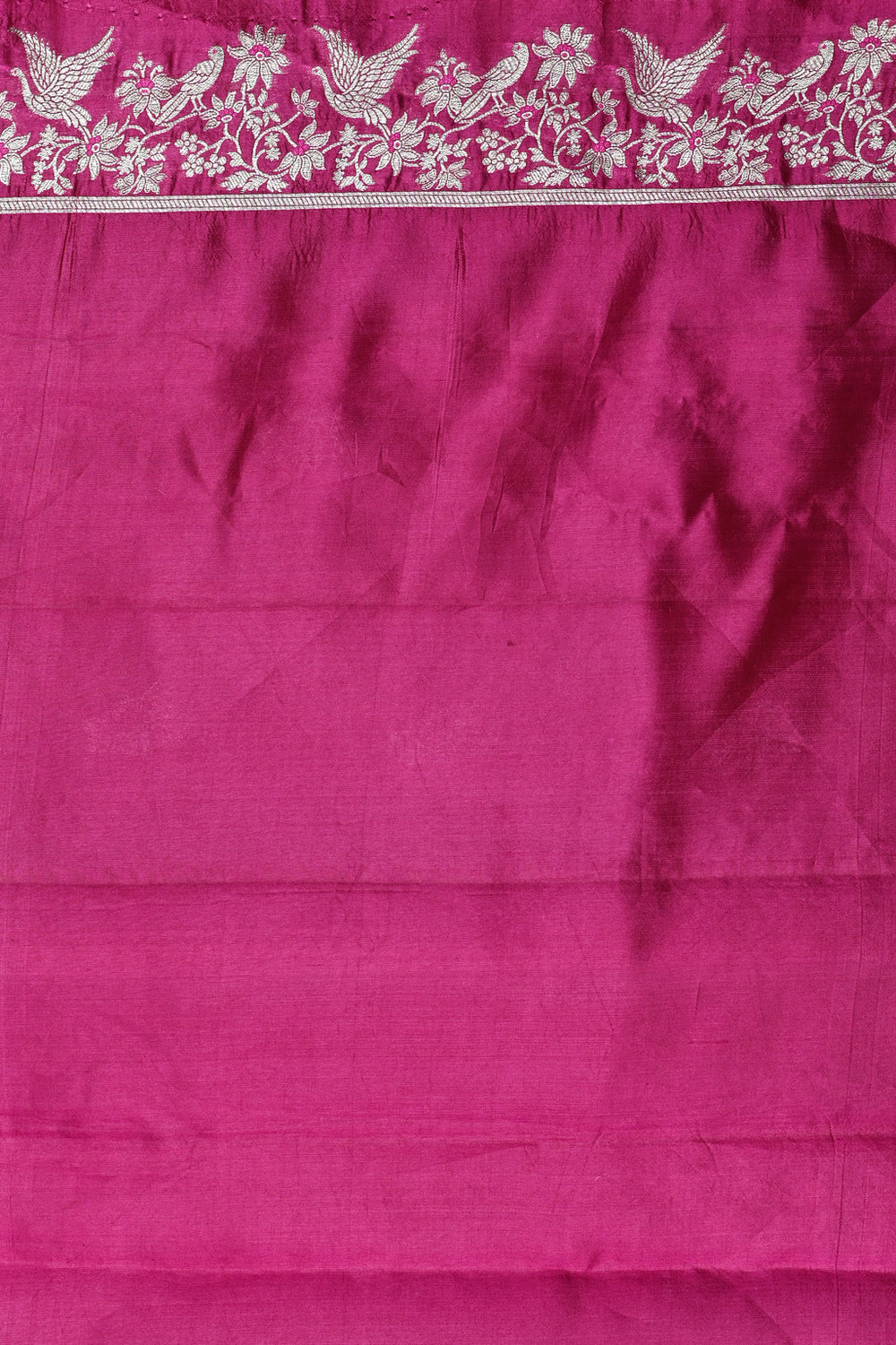 Handwoven Rani Pink Motif Banarasi Katan Soft Silk Saree