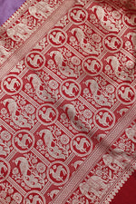 Handwoven Mauve Motif Banarasi Katan Silk Saree