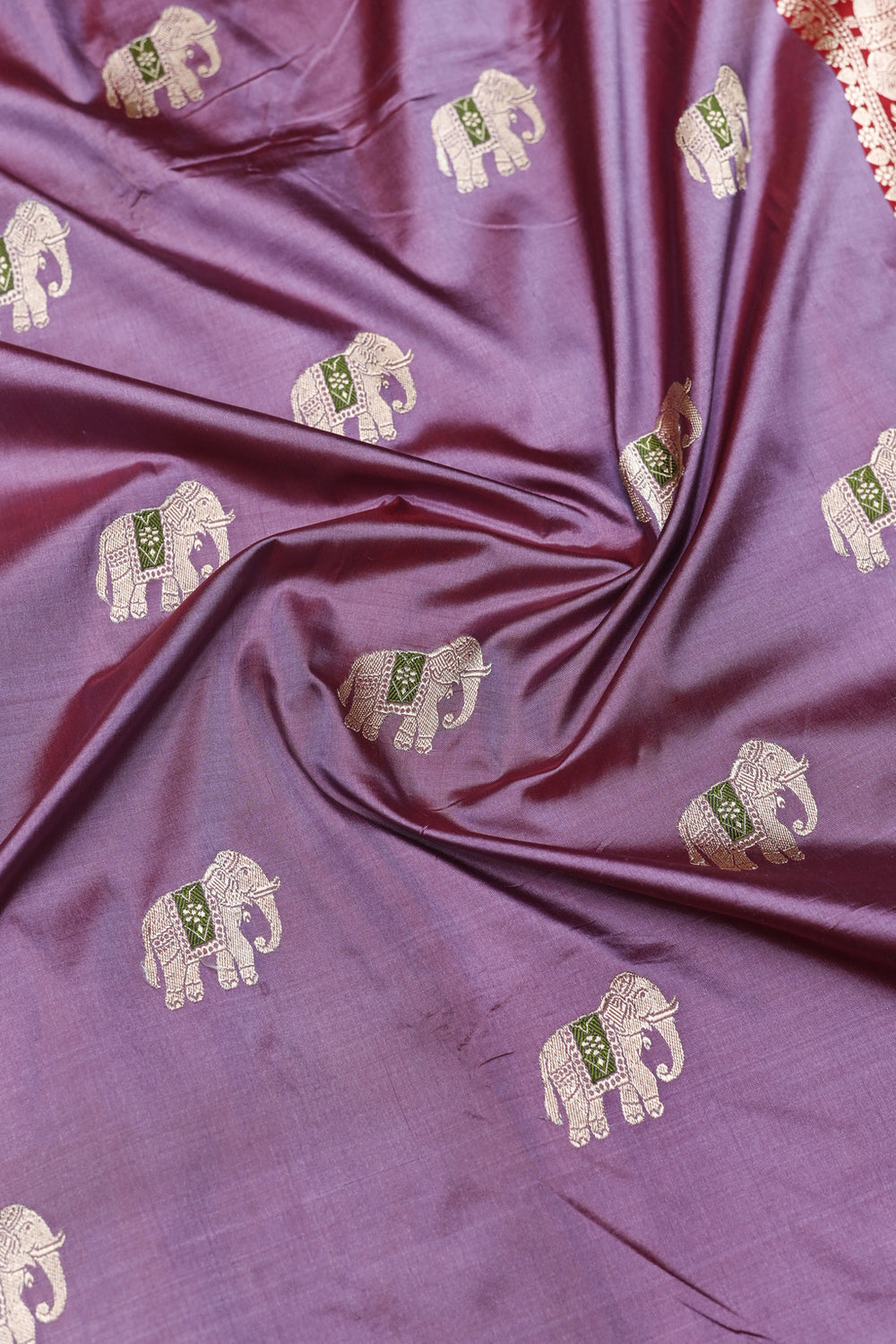Handwoven Mauve Motif Banarasi Katan Silk Saree