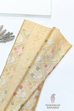 Handwoven Gold Meenakari Banarasi Tissue Silk Saree