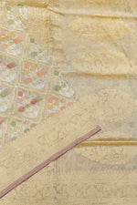 Handwoven Gold Meenakari Banarasi Tissue Silk Saree