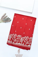 Handwoven Red Banarasi Soft Silk Saree