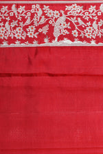 Handwoven Red Banarasi Soft Silk Saree
