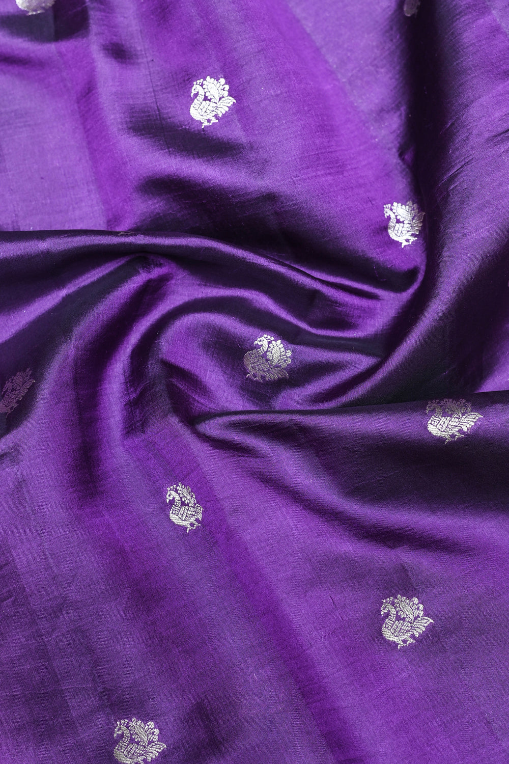 Violet Booti Katan Silk Banarasi Saree
