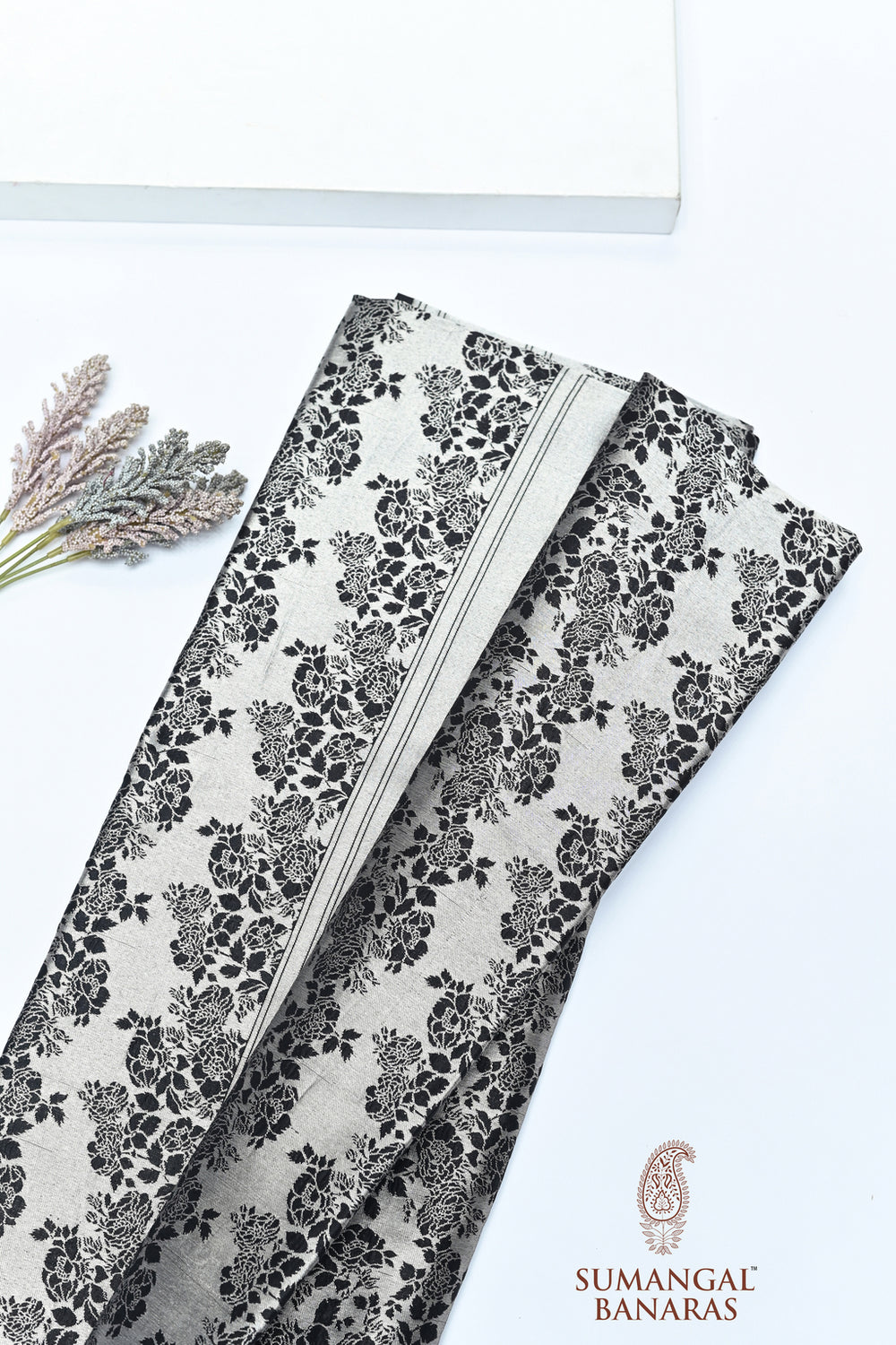 Handwoven Black Banarasi Katan Silk Saree