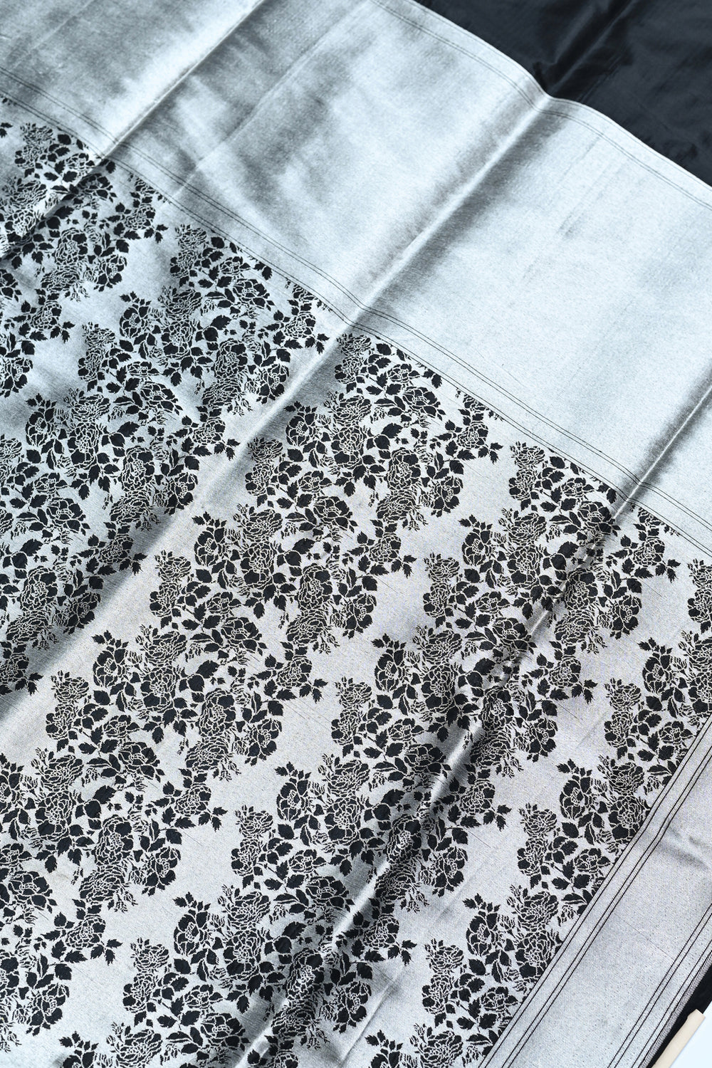 Handwoven Black Banarasi Katan Silk Saree