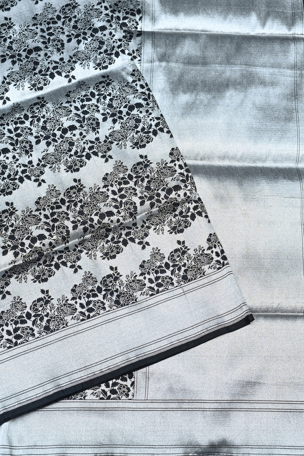 Handwoven Black Banarasi Katan Silk Saree