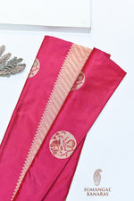 Handwoven Rani Pink Meenakari Banarasi Katan Silk Saree