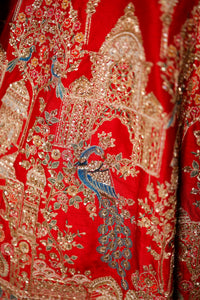 Designer Red Raw Silk Bridal Lehenga