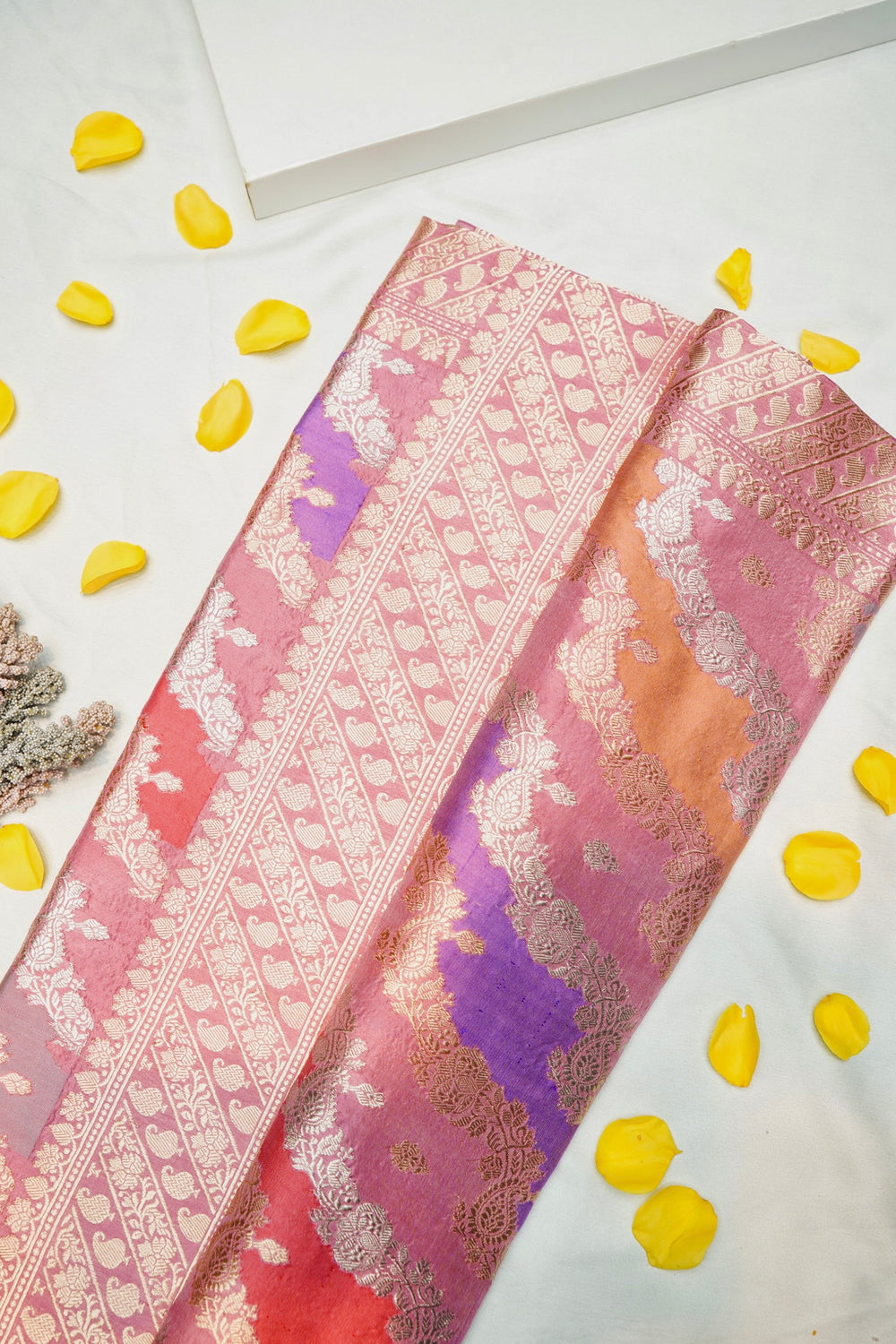 Handwoven Rangkat Kadhwa Banarasi Katan Silk Saree