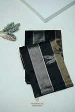 Handwoven Black Banarasi Tissue Katan Silk Saree
