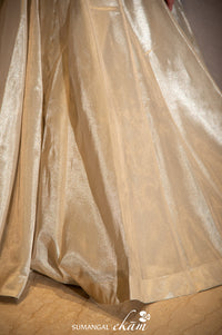 Designer Golden Tissue Silk Crop Top