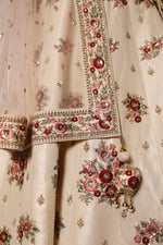 Designer Off White Raw Silk Party Wear Lehenga
