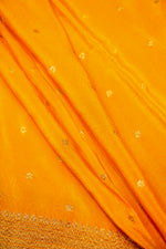 Handwoven Mustard Yellow Banarasi Crepe Khaddi Silk Saree