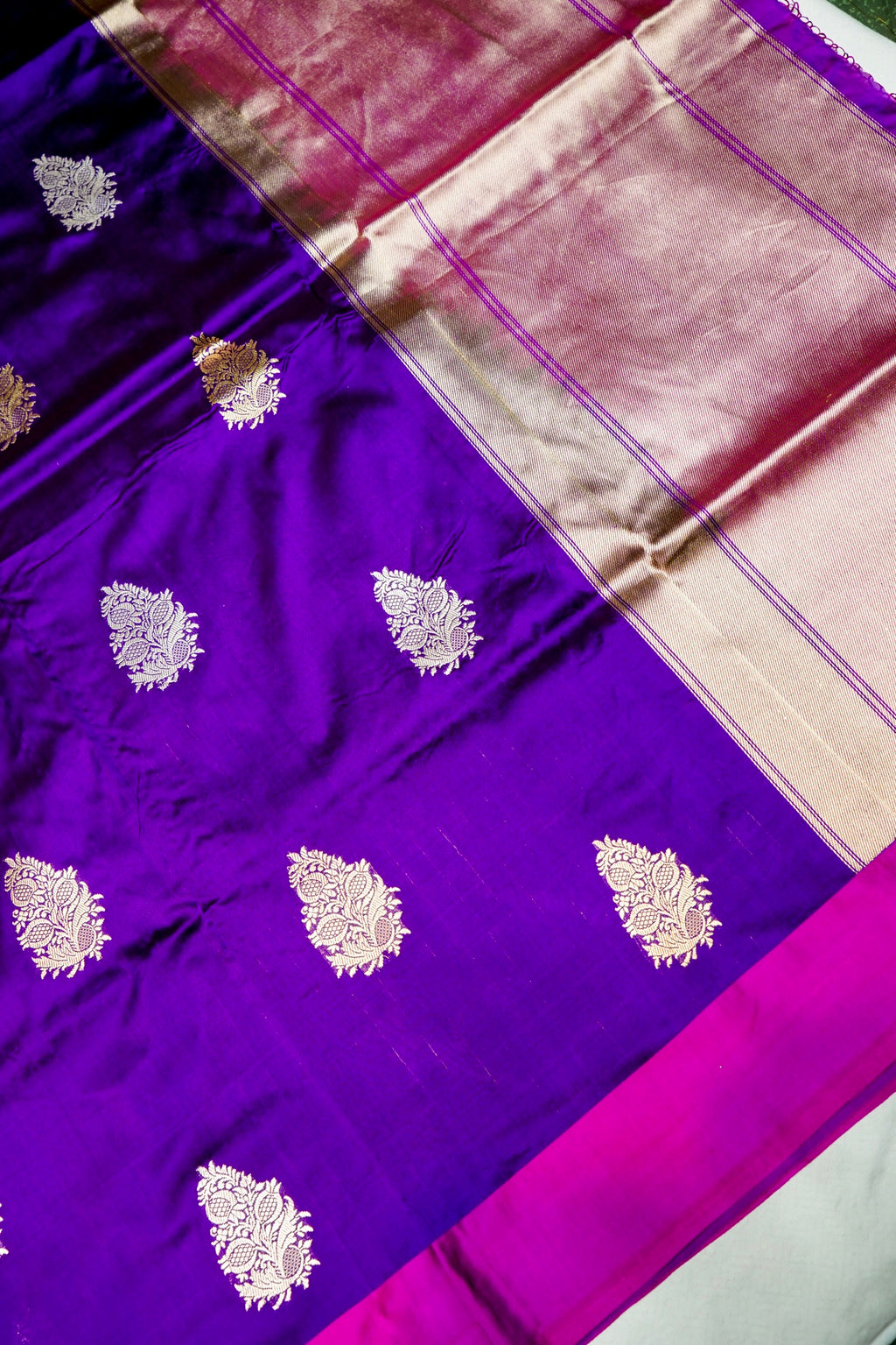 Handwoven Purple Banarasi Katan Silk Saree