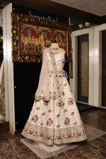 Designer Off White Raw Silk Party Wear Lehenga