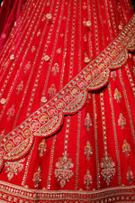 Designer Rani Pink Raw Silk Bridal Lehenga