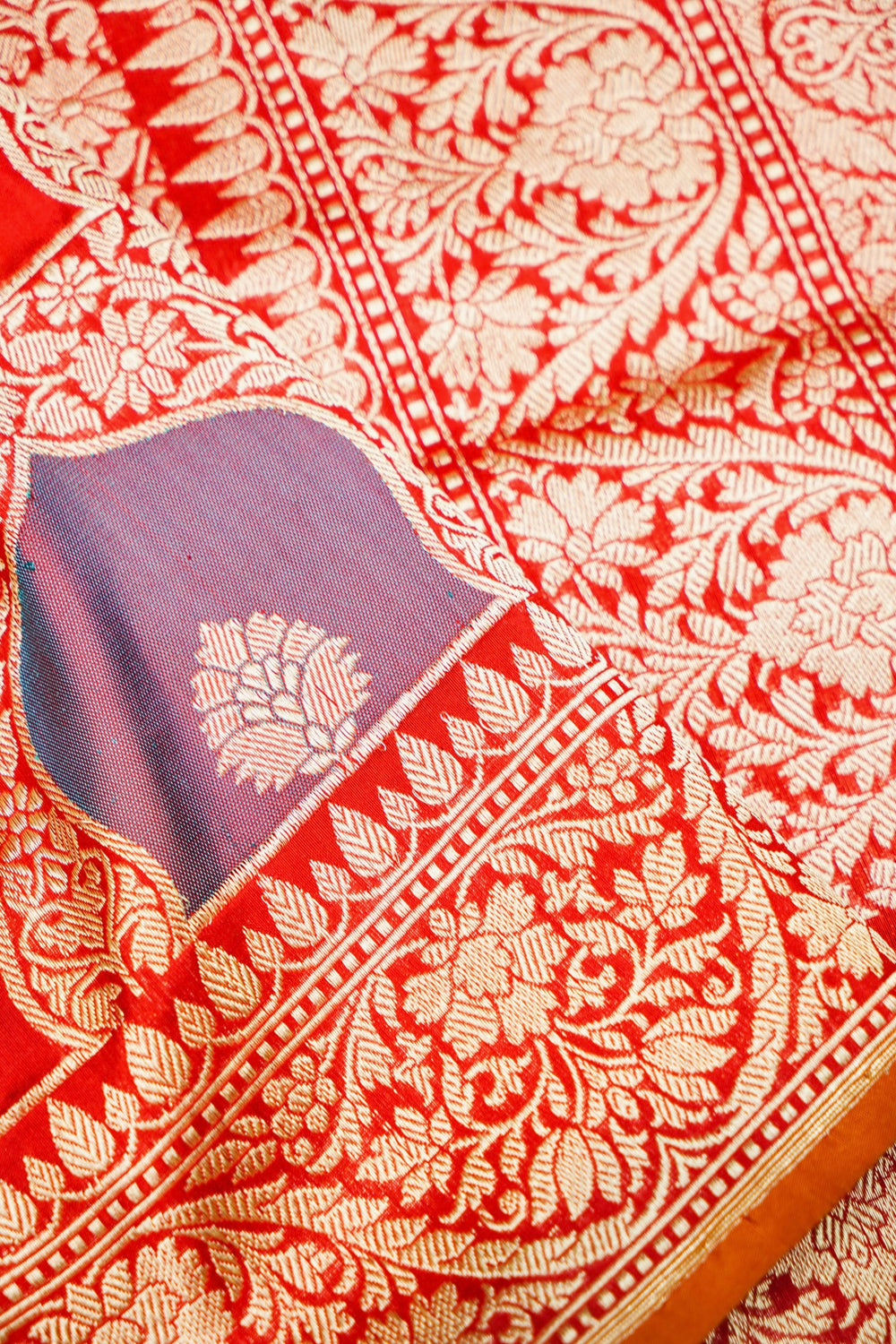 Handwoven Rangkat Kadhwa Banarasi Katan Silk Saree