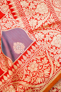 Handwoven Rangkat Kadhwa Banarasi Katan Silk Saree