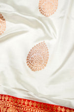 Handwoven Off White Banarasi Katan Silk Saree