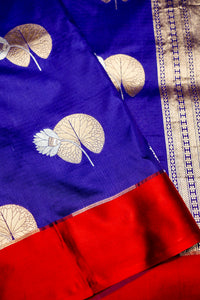 Handwoven Royal Blue Banarasi Katan Silk Saree