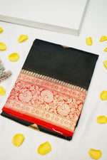 Handwoven Black Banarasi Organza Saree