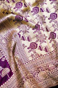 Handwoven Purple Banarasi Katan Silk Saree