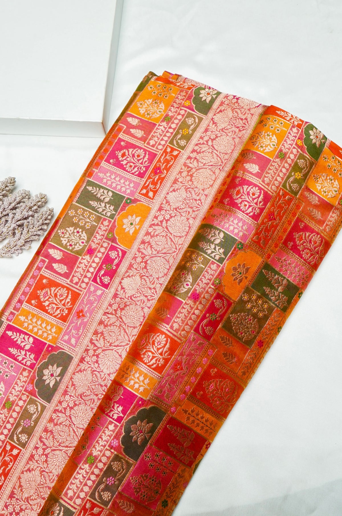 Handwoven Rangkat Banarasi Katan Silk Saree
