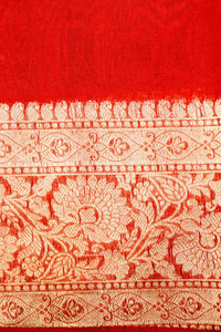 Handwoven Black Banarasi Organza Saree