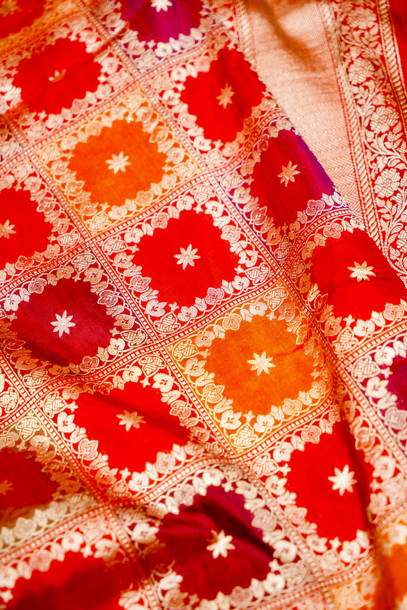 Handwoven Rangkat Banarasi Katan Silk Saree