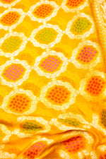 Handwoven Yellow Banarasi Khaddi Georgette Saree