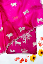 Designer  Rani Pink Organza Silk Suit