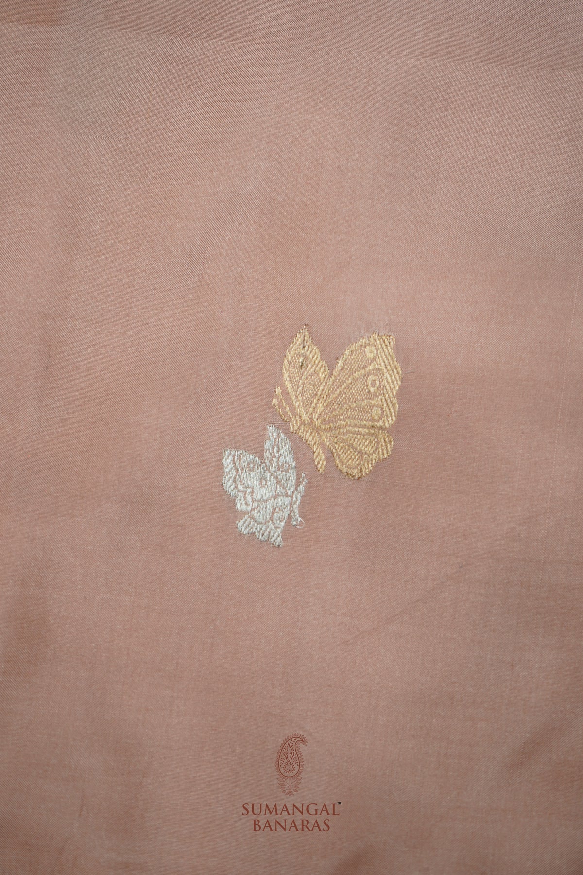 Handwoven Peach Banarasi Katan Silk Saree