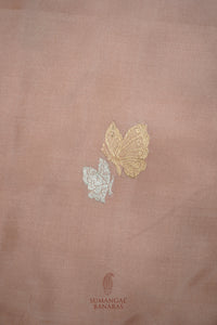 Handwoven Peach Banarasi Katan Silk Saree