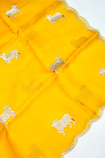 Designer Yellow Organza Silk Suit