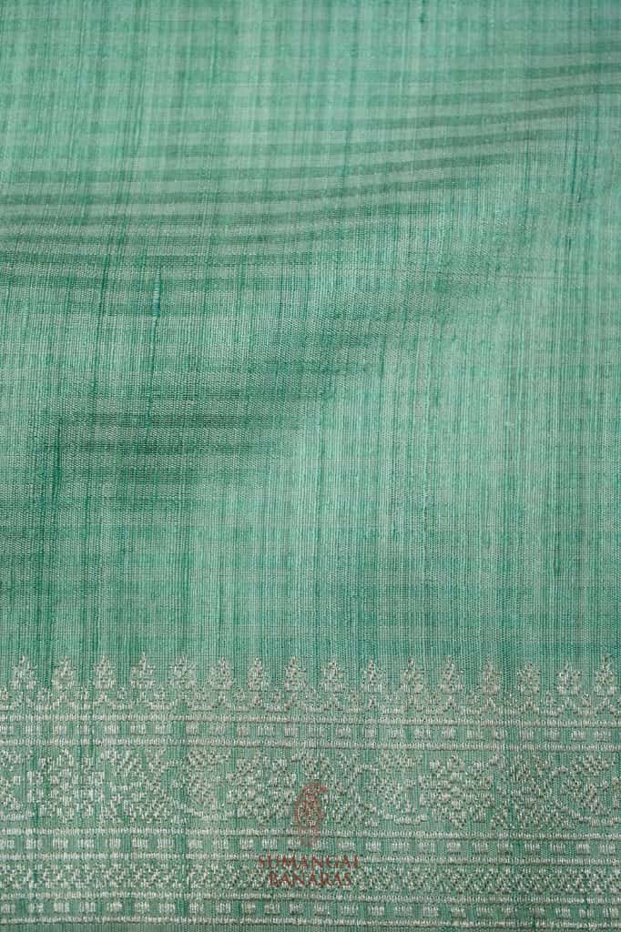 Handwoven Sea Green Banarasi Tussar Silk Saree