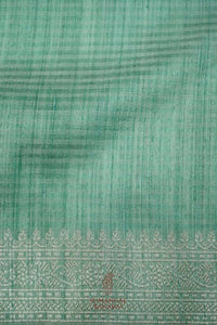 Handwoven Sea Green Banarasi Tussar Silk Saree