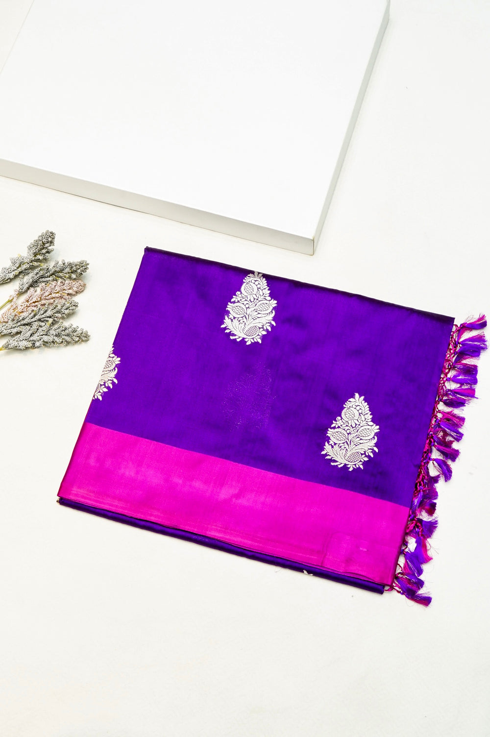 Handwoven Purple Banarasi Katan Silk Saree