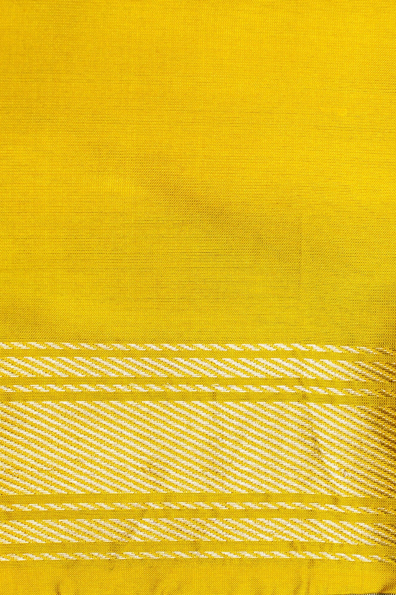 Handwoven Grey & Cream Banarasi Katan Silk Saree
