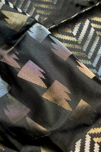 Handwoven Dark Grey Banarasi Soft Silk Saree