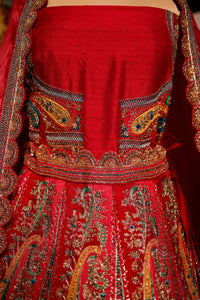 Designer Pink Raw Silk Bridal Lehenga