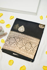 Handwoven Black Banarasi Organza Saree