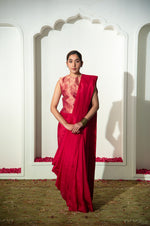Handwoven Pink Banarasi Crepe Silk Saree