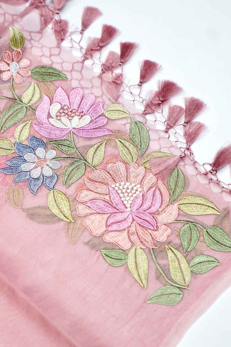 Designer Onion Pink Organza Silk Suit