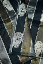 Handwoven Black Shikargah Banarasi Tissue Katan Silk Saree