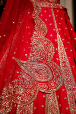 Designer Rani Pink Raw Silk Bridal Lehenga