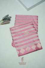 Handwoven Onion Pink Banarasi Mashru Silk Saree