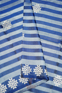 Handwoven Blue Banarasi Mashru Silk Saree